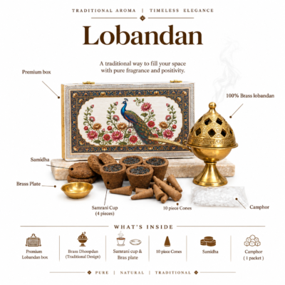 Traditional Brass Loban Dan with Handle 12.7 cm