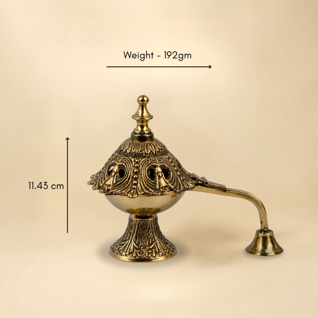 Antique Finish Brass Loban Dan 11.43 cm - View 2