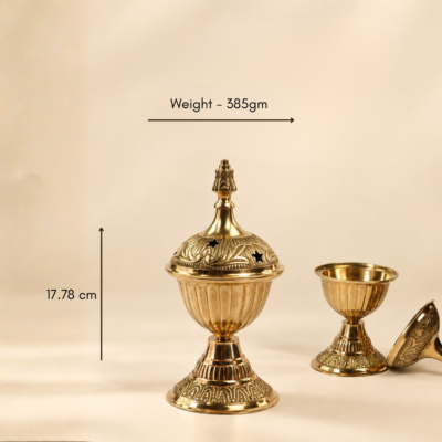 Brass Loban Dan with Cup 17.78 cm