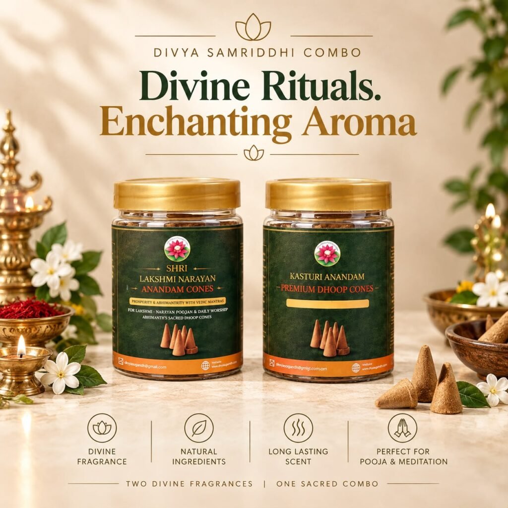 Divya Samriddhi Combo: Lakshmi Narayan & Kasturi Anandam Dhoop Cones - View 1