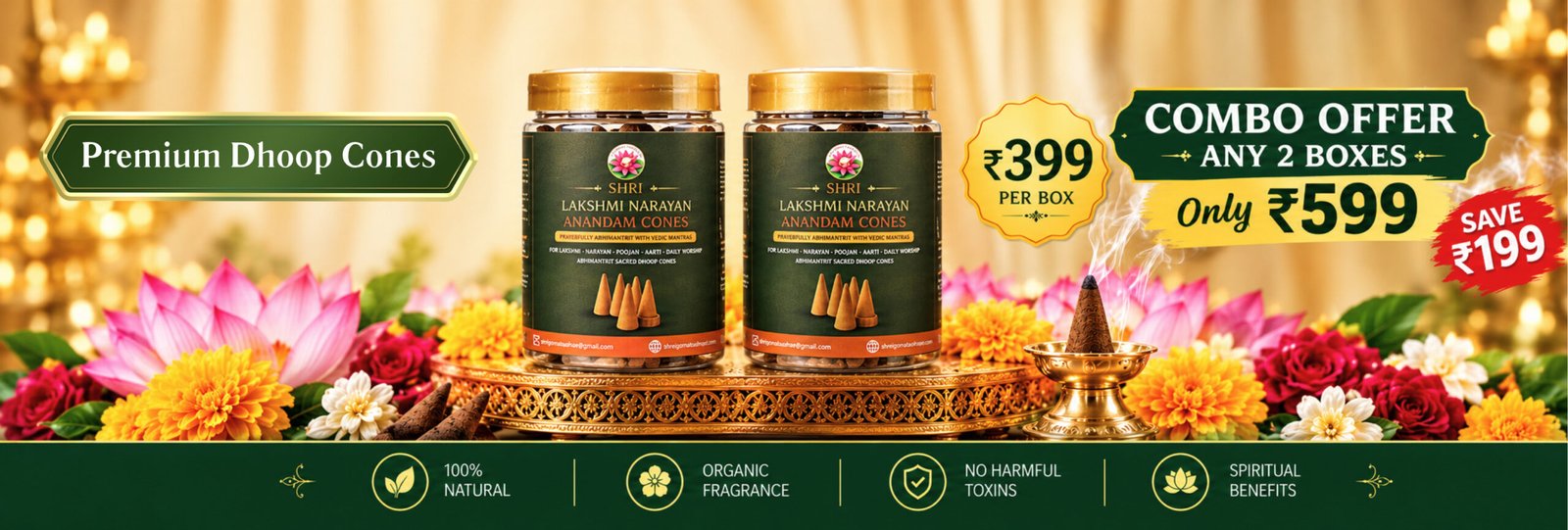 ShriPadma Vaikuntha — Shri Lakshmi Narayan Anandam Combo Dhoop Cones
